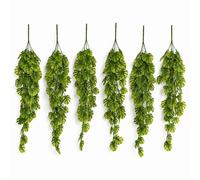 Leaf Pack of 6 x 70cm Artificial Hanging Mini Monstera Plant in Green | Size: 6 x 70 cm Leaf Green 6 x 70 cm
