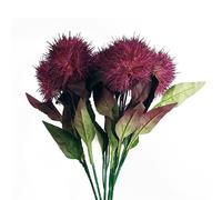 Leaf Pack of 6 x 70cm Globe Thistle Purple Ball Artificial Flower Stem | Size: 6 x 70 cm Leaf Purple 6 x 70 cm