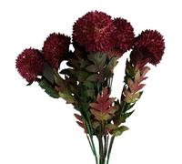Leaf Pack Of 6 X 70Cm Large Ball Dahlia Artificial Flower Stem Pink