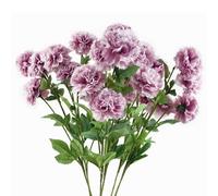Leaf Pack Of 6 X 70Cm Pink Artificial Carnation Stem - 24 Flowers