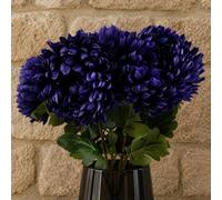 Leaf Pack of 6 x 75cm Artificial Extra Reflex Chrysanthemum Purple | Size: 6 x 75 cm Leaf Purple 6 x 75 cm