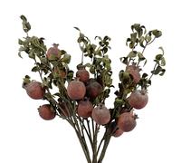 Leaf Pack of 6 x 75cm Artificial Pomegranate Stem Artificial in Red | Size: 6 x 75 cm Leaf Red 6 x 75 cm
