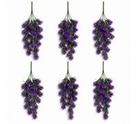 Leaf Pack Of 6 X 75Cm Artificial Purple Trailing Hanging Plant Faux Floral