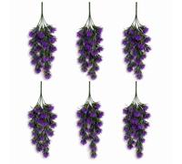 Leaf Pack of 6 x 75cm Artificial Purple Trailing Hanging Plant Faux Floral | Size: 6 x 75 cm Leaf Purple 6 x 75 cm