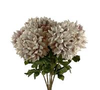 Leaf Pack Of 6 X 75Cm Extra Large Reflex Chrysanthemum - Mushroom