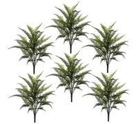 Leaf Pack of 6 x 78cm Fire Retardant Artificial Fern Foliage Branch - 78cm - 78cm - Green