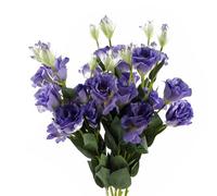Leaf Pack Of 6 X 80Cm Artificial Purple Wild Rose Stem - 36 Flowers