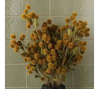 Leaf Pack of 6 x 85cm Craspedia Stem Yellow Artificial Premium | Size: 6 x 85 cm Leaf Yellow 6 x 85 cm