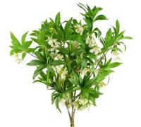 Leaf Pack of 6 x 90cm Artificial Hainan Elaeocarpus Stem in Green | Size: 6 x 90 cm Leaf Green 6 x 90 cm