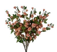 Leaf Pack of 6 x 90cm Artificial Pink Rose Stem - 90cm - 90cm - 6 x 90cm Peach Rose Stem