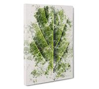 Leaf Pathways Watercolour Canvas Print | Gallery Wrapped 30mm Frame Wall Art | 30x20 inches | Ready to Hang | Modern Floral Picture | Living Room Bedroom Lounge Office