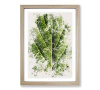 Leaf Pathways Watercolour Framed Print | A2 Oak Framed Wall Art | Ready to Hang | Modern Floral Picture | Living Room Bedroom Lounge Office