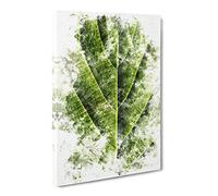 Leaf Pathways Watercolour Modern Canvas Wall Art Print Ready to Hang, Framed Picture for Living Room Bedroom Home Office Décor, 24x16 Inch (60x40 cm)