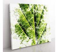 Leaf Pathways Watercolour Modern Canvas Wall Art Print Ready to Hang, Framed Picture for Living Room Bedroom Home Office Décor, 35x35 cm (14x14 Inch)