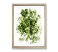 Leaf Pathways Watercolour Modern Framed Print | A3 Oak Framed Wall Art | Ready to Hang | Modern Floral Picture | Living Room Bedroom Lounge Office