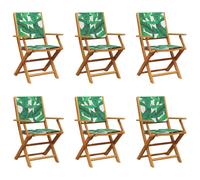 Garden Chairs Outdoor Chair Dining Chair Solid Wood Acacia and Fabric vidaXL
