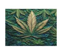 Leaf Pattern Abstract 1000pcs For Adults Mini Puzzle Challenging | 38x26cm Cardboard Living Room Decor Durable Structure Birthday Gift Stress Relief