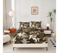 Leaf Pattern Bedding For Kids Boys Girls Tree Branches Bed Sheets Set 16" Deep Pocket Double Size Nature Theme Fitted Sheet With 2 Pillowcases Bedroom Decor Breathable Soft Microfiber Plants