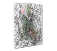 Leaf Pattern Canvas Print | Gallery Wrapped 30mm Frame Wall Art | 20x14 inches | Ready to Hang | Abstract Floral Picture | Living Room Bedroom Lounge Office