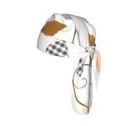 Leaf Pattern Design Brown Vines Printed Quick Drying Cycling Cap, Breathable Mesh Bandana Helmet Liner, for Running Fishing