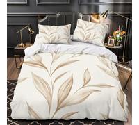 Leaf Pattern Duvet Cover 3D Print Premium 3 Pcs Bed Linen Hidden Zipper Botanical Illustration Comforter Cover Ultra Soft All Season for Kids Adults Women Teens Youth Girls Boys Double（200x200cm）