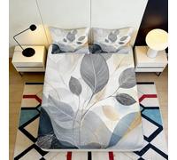 Leaf Pattern Fitted Sheet 3D Print Soft Microfiber Durable | 90x200x25cmDeep Pocket Design Housewarming Gift Soft Bedroom Decor Slip Resistant