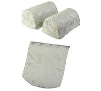 Leaf Pattern Standard Round Arm Caps & 1 Chair Back Furniture Cover Antimacassar Set (Willow Green)