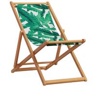(leaf pattern, without armrest/ 1 pcs) vidaXL Folding Beach Chair Outdoor Chair Garden Beach Fabric and Wooden Frame