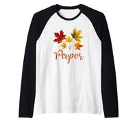 Leaf Peeper Autumn Leaves Fall Colors Raglan Baseball Tee