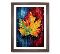 Leaf Pop No.3 Framed Print | A2 Walnut Framed Wall Art | Ready to Hang | Modern Floral Picture | Living Room Bedroom Lounge Office
