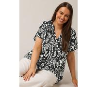 Leaf Print Blouse Evans Black 18