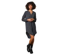 Leaf Print Chiffon Asymmetric Tunic Dress Dusk Black 8