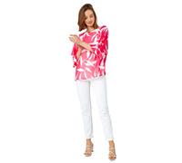 Leaf Print Chiffon Overlay Top Roman Cerise 10