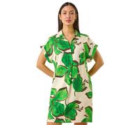 Leaf Print Cocoon Shift Dress Roman Green 12