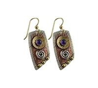 Leaf Print Engraved Hook Drop Earrings Fashion Women's Earrings Vintage Earrings For Men Bohemian Geometric Drop Shape Ear Hook Jewelry Novelty Earring Jewelry for Mother (Army Green, One Size)