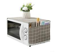 Leaf Print Microwave Cover with Side Pocket for Dust Protection
