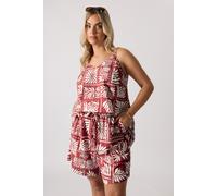 Leaf Print Shorts Yours Orange 18