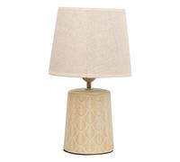 Leaf Print Table Lamp with Beige Linen Shade *(8/6)*