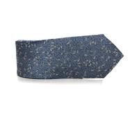 Leaf Print Tie - male - Canali - Ties - Blue - ONE SIZE - Accessories ONE SIZE