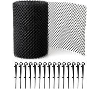 Leaf Protection, Drainage Trench Protection Net, Leaf Filter, with 15 Fixing Clips, Prevent Leaves and Dirt from Entering the Gutter - Black