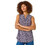 Leaf Puff Print Stretch Top Roman Mauve 12