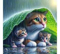 Leaf Rain Cat 70 Piece Jigsaw Puzzles for Adults and Kids, Impossible Puzzle, Jigsaws 70 pieces for adults Gifts, Difficult jigsaw puzzles for The Whole Family