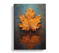 Leaf Realism Art Canvas Print | Gallery Wrapped 30mm Frame Wall Art | 30x20 inches | Ready to Hang | Contemporary Floral Picture | Living Room Bedroom Lounge Office
