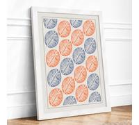 Leaf Rhythm Geometric Framed Wall Art Print A3 (42×29.7cm) White, Wall Decor for Living Room, Bedroom, Office & Home, Ready to Hang, Art Gift