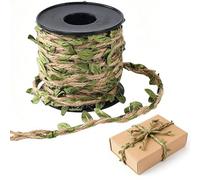 Leaf Ribbon Jute Twine with Artificial Vine Leaves Forest Style Hanging Decor Rope Ribbon String for Vintage Gift Wrapping Floral Supply 10.94 Yards