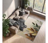 Leaf Rugs for Living Room Bedroom, Simple Plant Leaves Area Rugs Large 160x230 cm, Washable Non Slip Pattern Carpet Home Decor