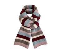 Leaf Scarf Peach Shawl for Wedding Gifts for Students From Teachers Cycling Women Autumn and Winter Fashion Casual Striped Colorblock Knitted Warm Scarf Womens Clothes Sale Clearance