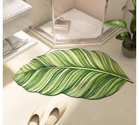 Leaf Shape Absorbent Floor Bath Mat Diatomaceous Earth Shower Mat Non-Slip Super Absorbent Diatomite Stone Mats for Bathroom Floor Quick-Drying Easy to Clean (Various styl(Size:23.6x35.4in,Color:GL-B)