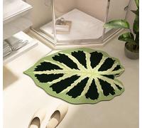 Leaf Shape Absorbent Floor Bath Mat Diatomaceous Earth Shower Mat Non-Slip Super Absorbent Diatomite Stone Mats for Bathroom Floor Quick-Drying Easy to Clean (Various styl(Size:23.6x35.4in,Color:GL-J)