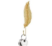 Leaf Shape Coat Hanger: wall mounted leaf hook, decorative gold metal piece, shelf with iron shaped bracket, storage accent in the entrance of the